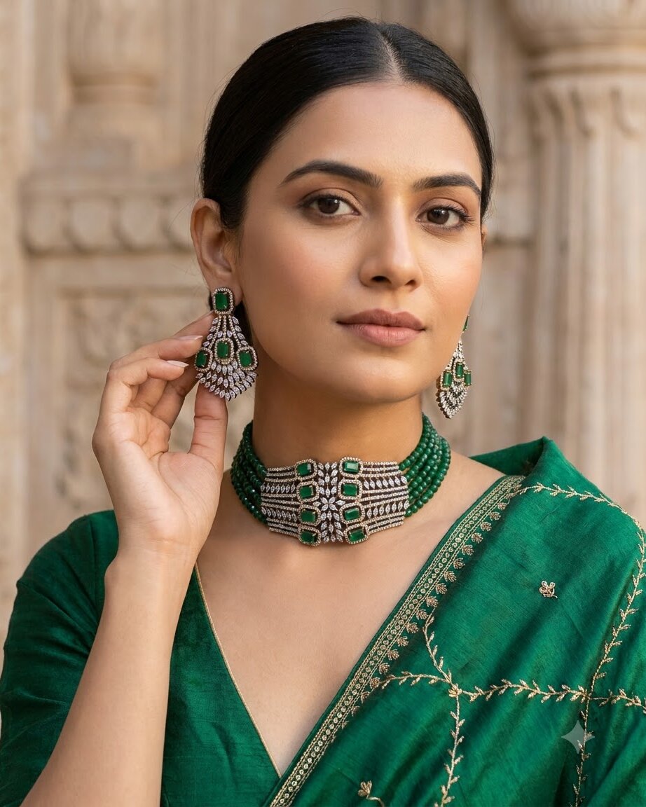 Green Lineana Choker Set