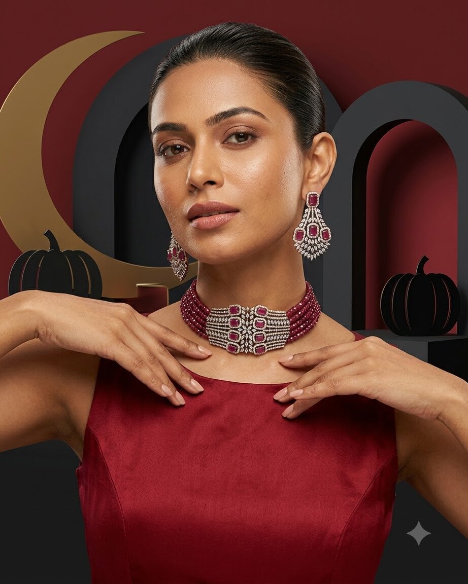 Red Lineana Choker Set