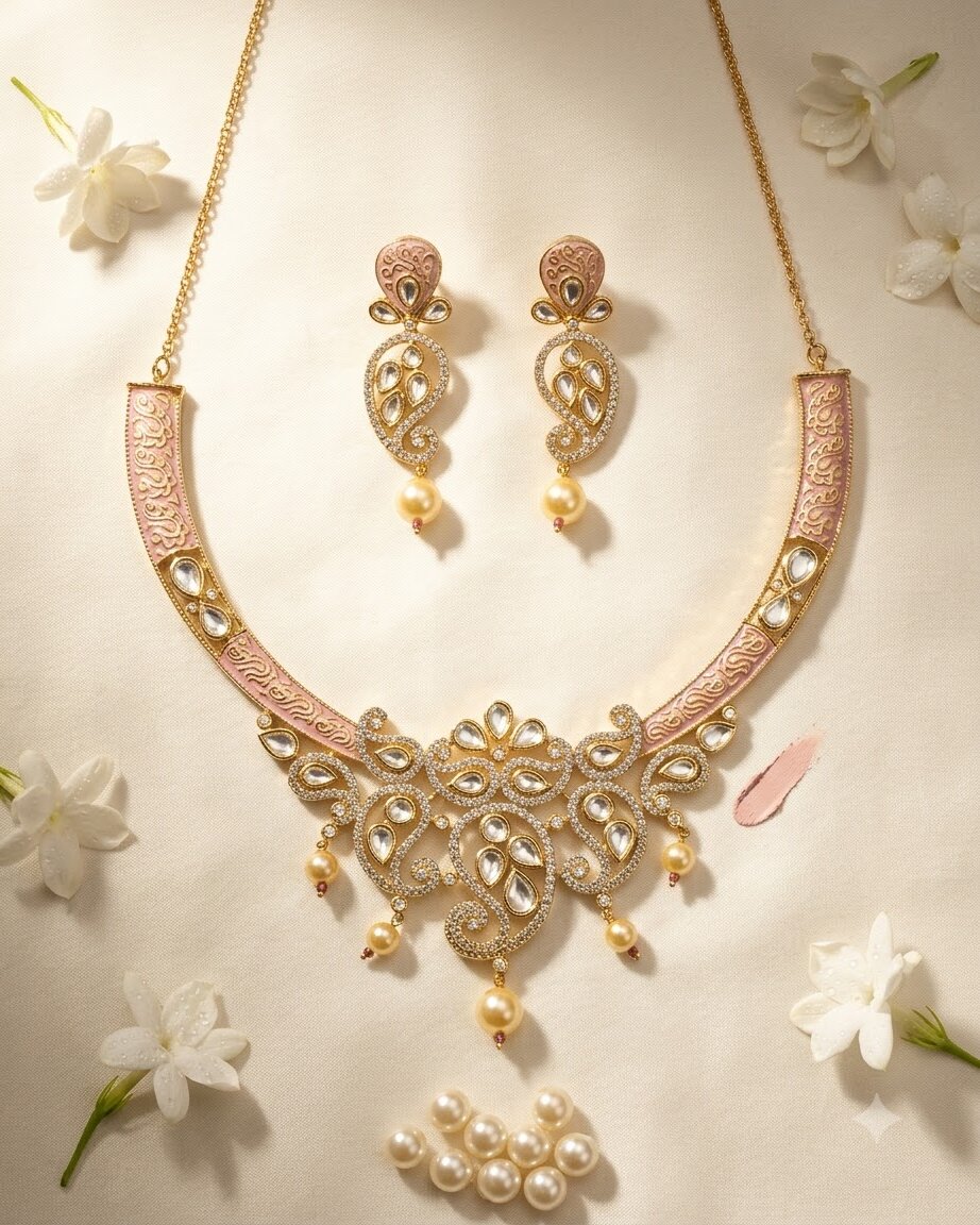 Kreva Kundan Necklace Set