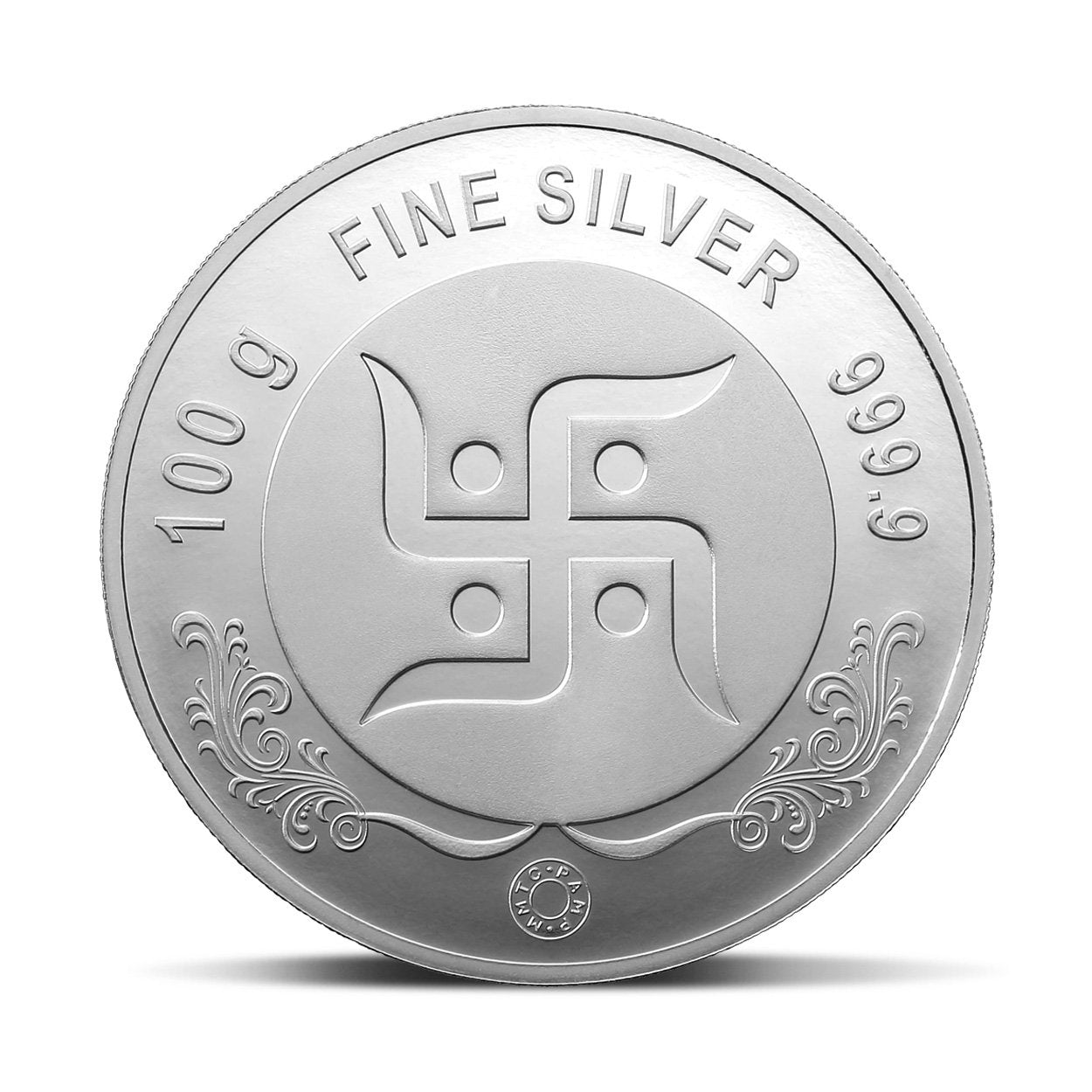 MMTC-PAMP Lakshmi Ganesha Swastik (999.9) 100 gm Silver Coin