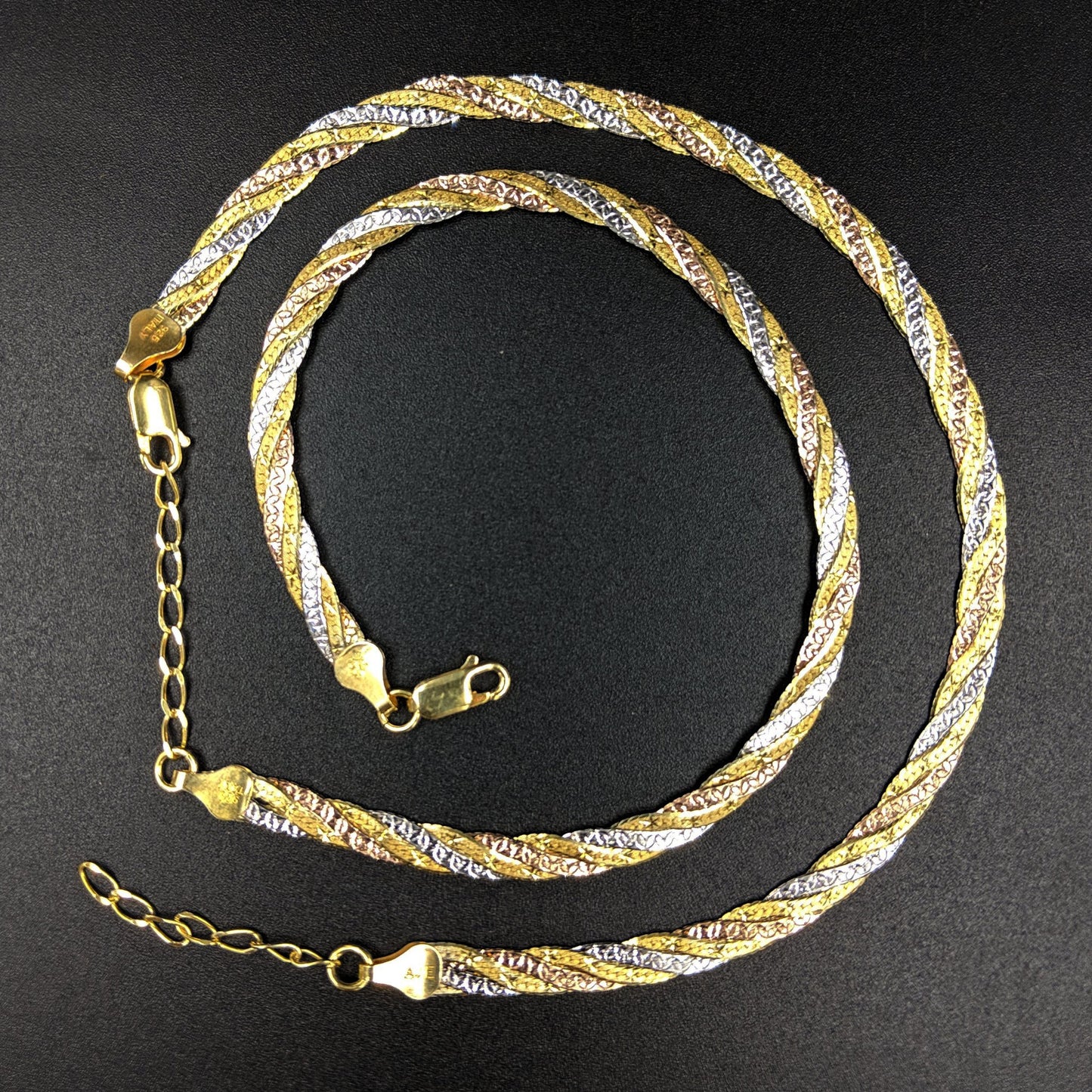 Italian String On String Anklets - Rose Gold Silver