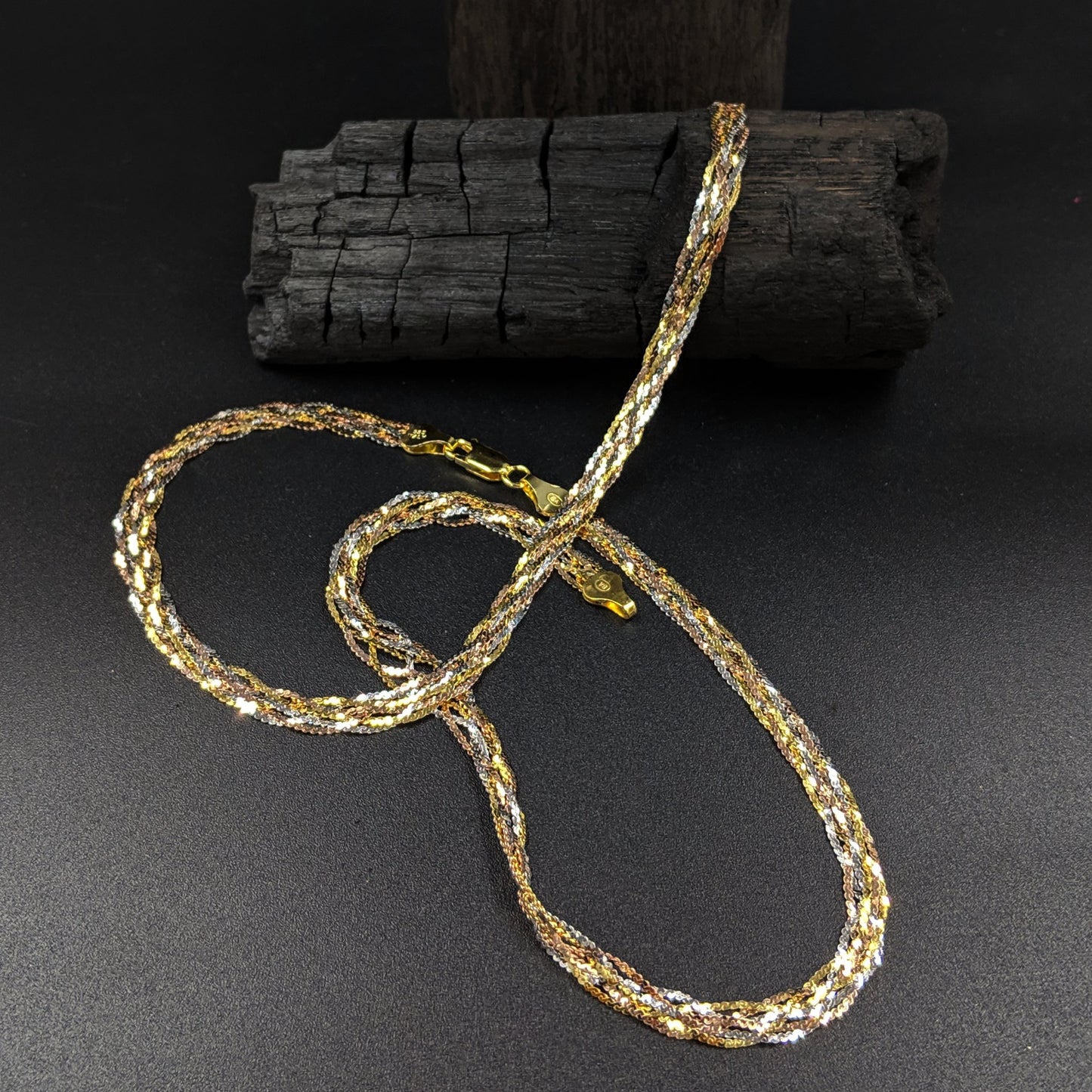 Italian Mesh Anklets - Rose Gold Silver