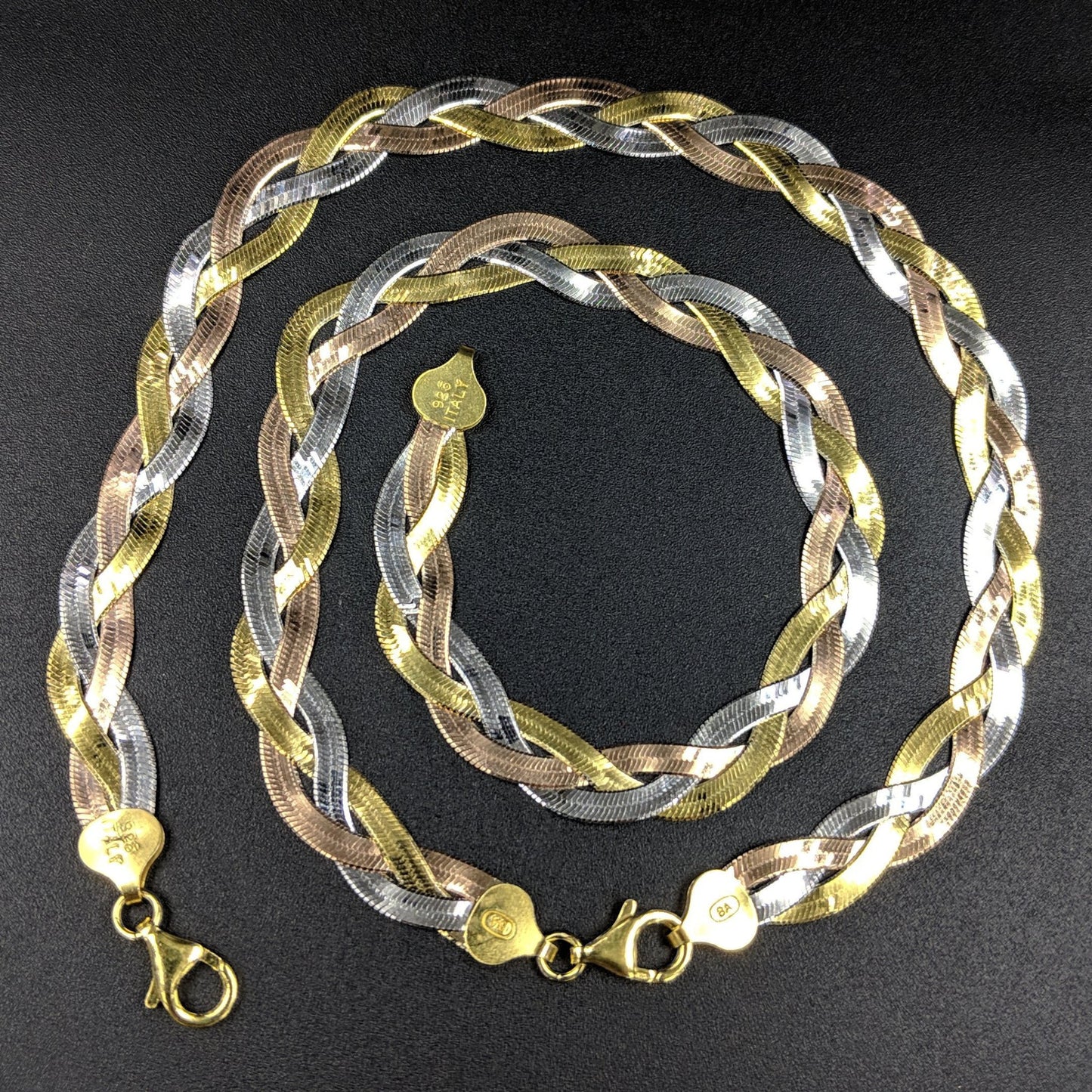 Italian Thick Chain Anklets - Rose Gold Silver