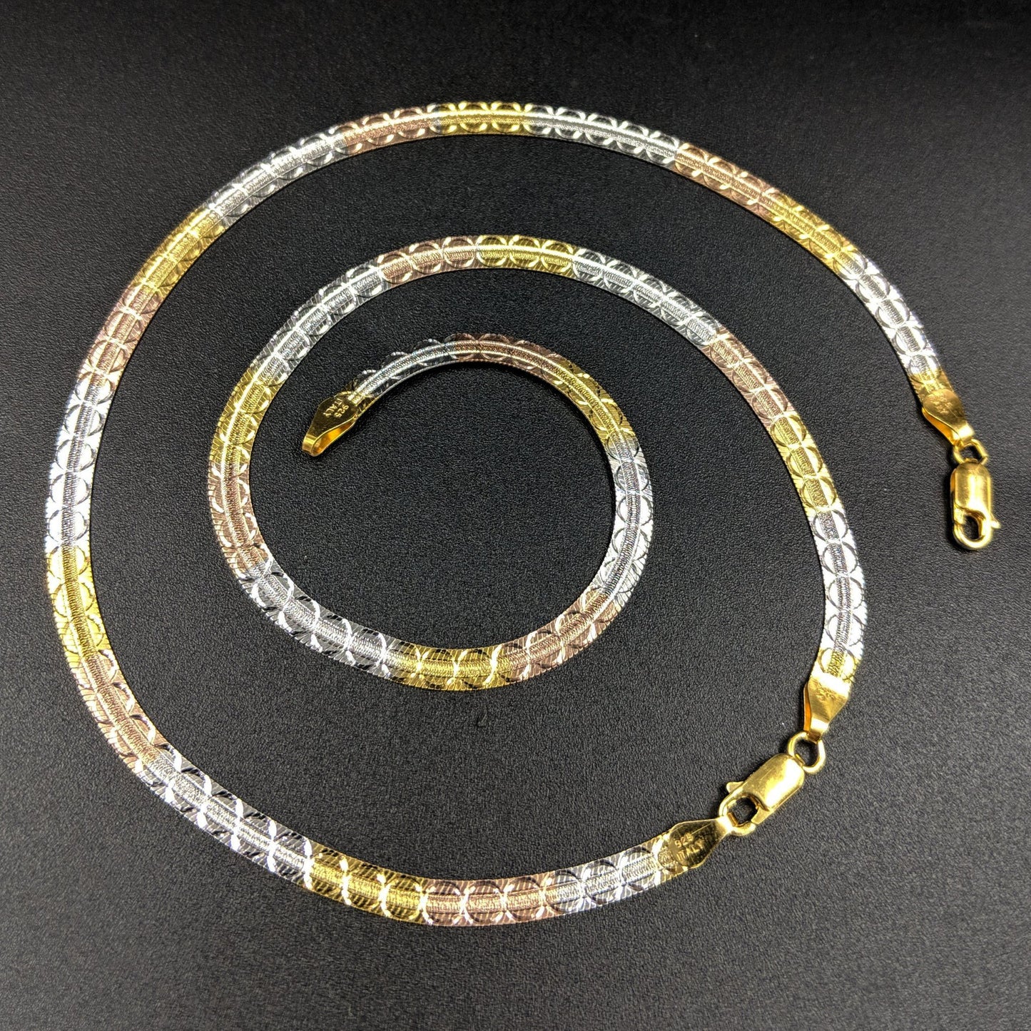 Italian Shining Sun Anklets - Rose Gold Silver