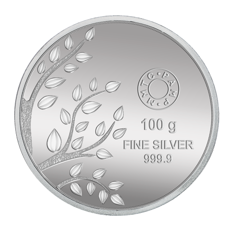 MMTC-PAMP Banyan Tree (999.9) 100 gm Silver Coin
