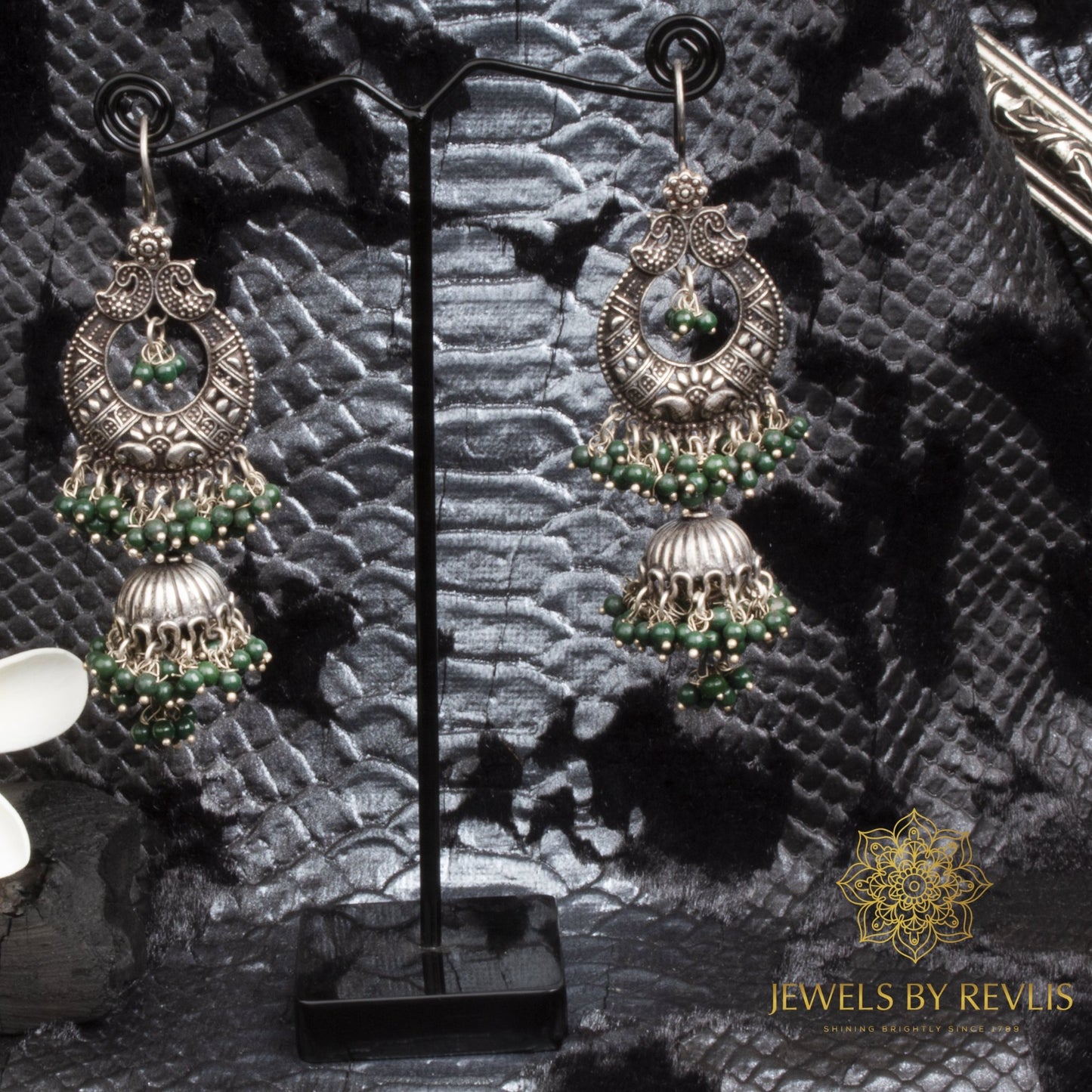 Jewels by Revlis Silver earrings, jhumkas