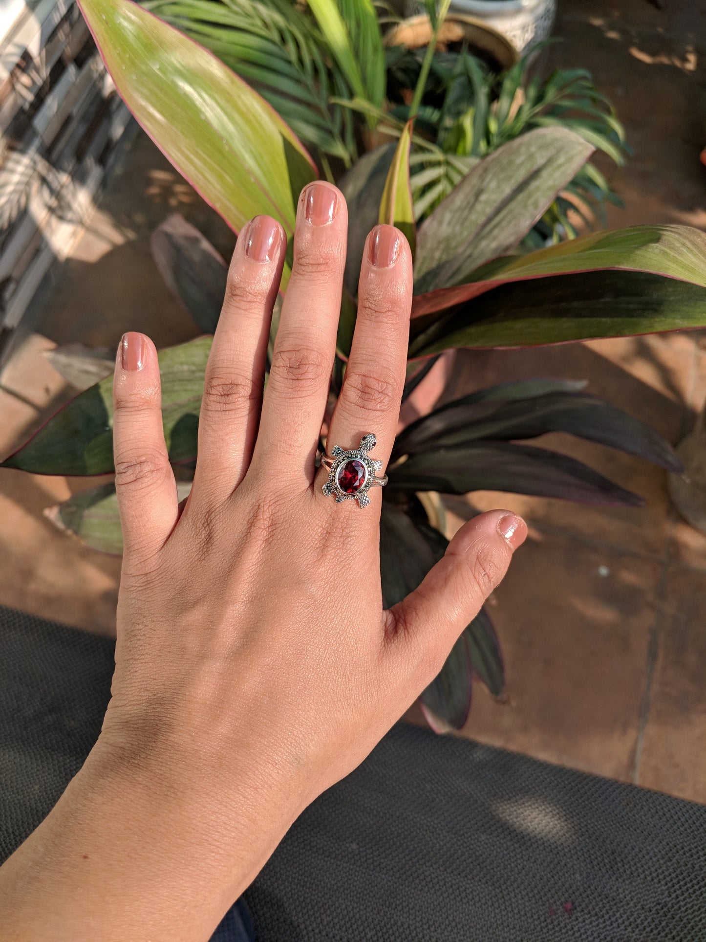 Ashwathama Tortoise Red Ring