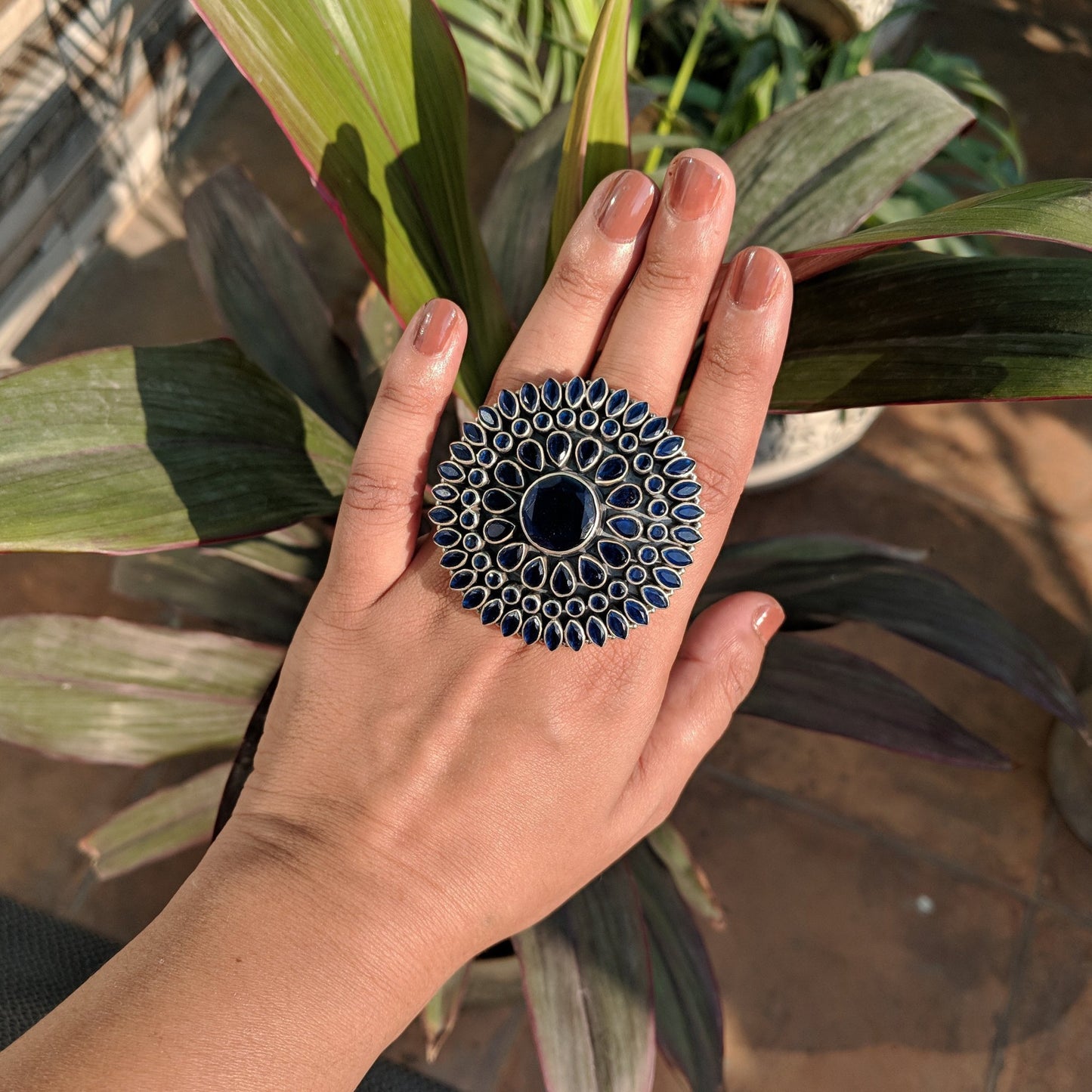 Blue Mandala Ring
