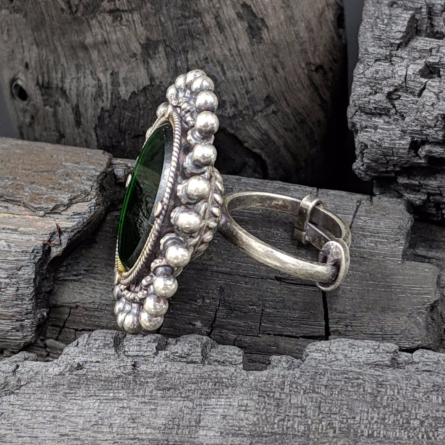 Padmini Sheesh Ring - Green