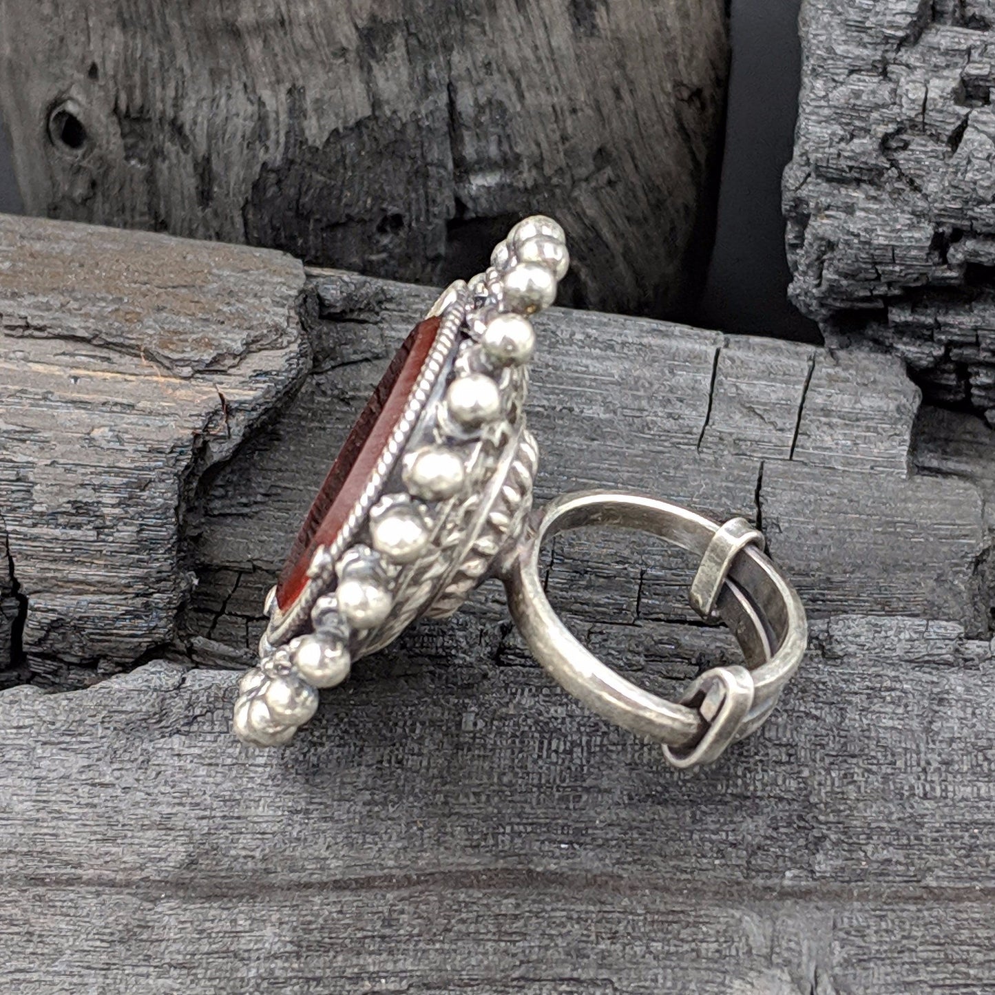 Padmini Sheesh Ring - Red