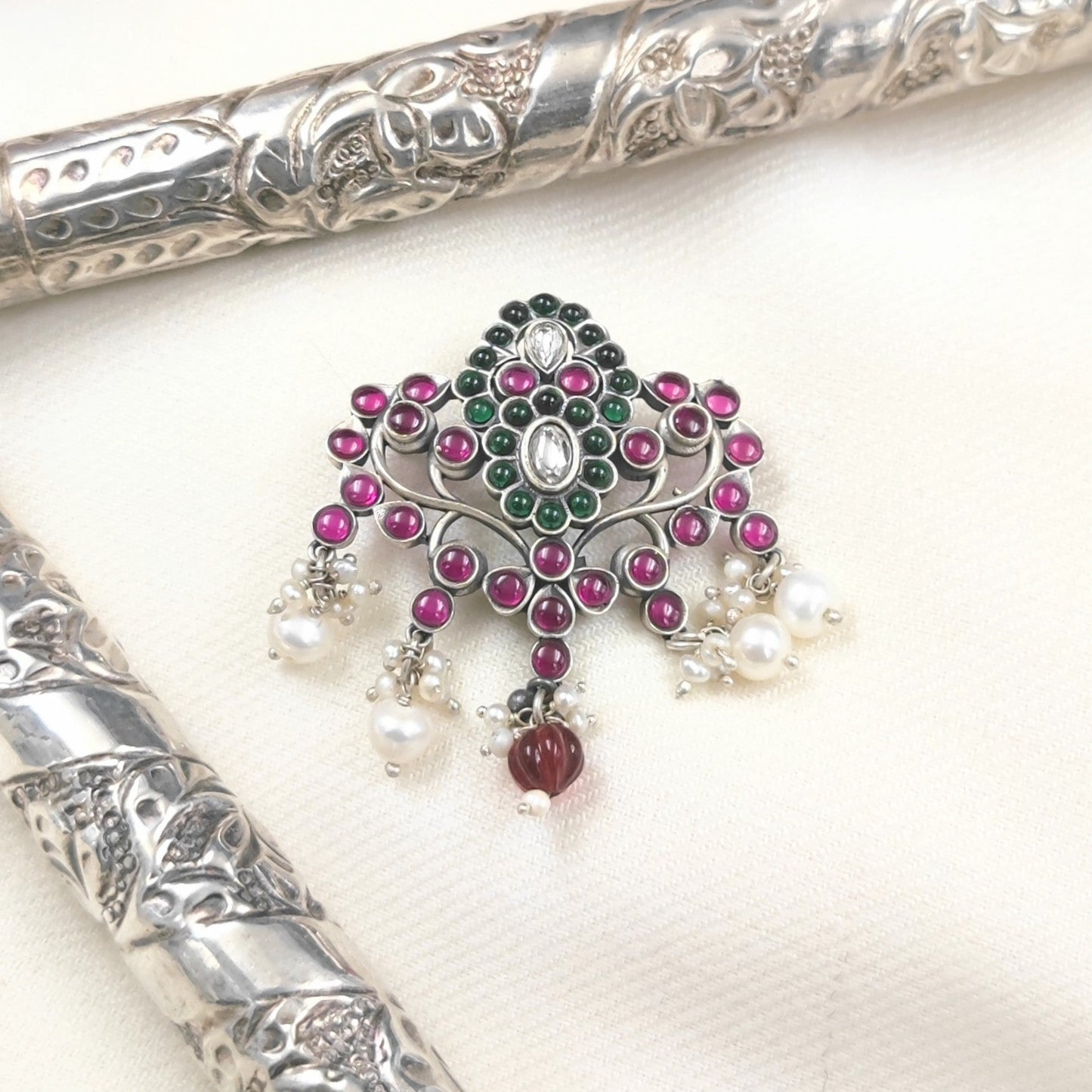 Silver Jewelry Pendant by Jauhri 92.5 Silver - Harshit Gulaab Pendant