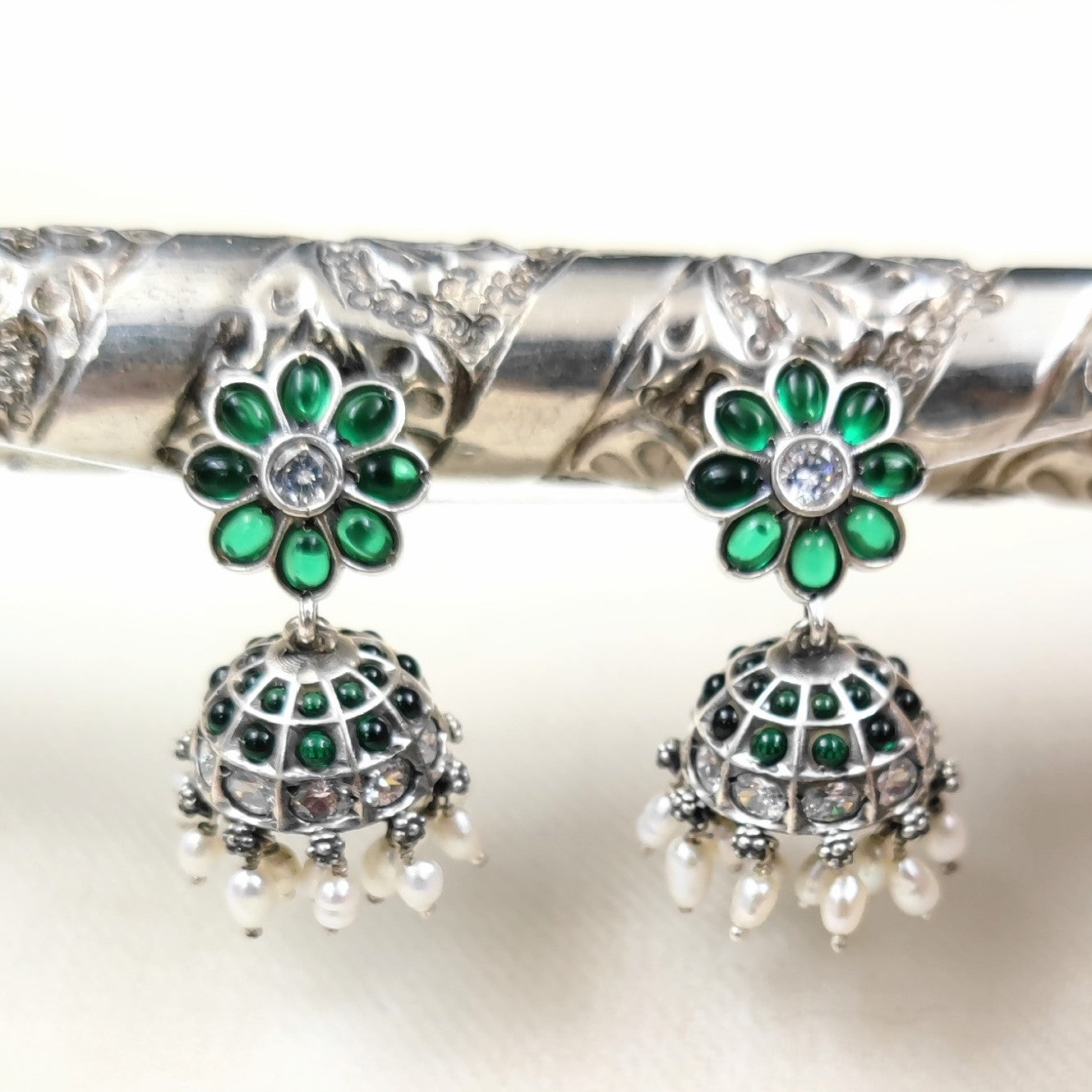 Pushpa Bel Necklace Set with Jhumka