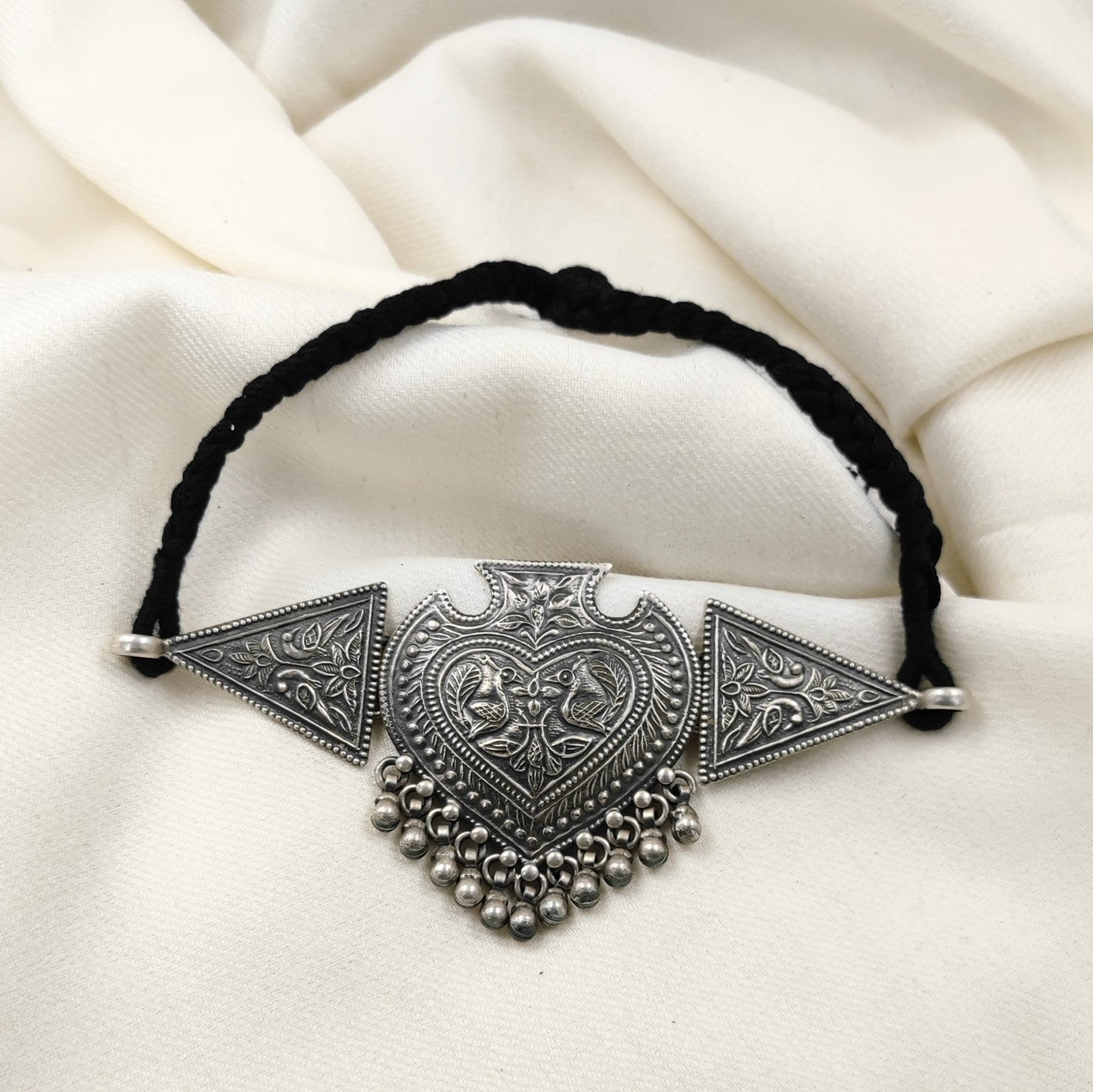 Silver Jewelry Necklace by Jauhri 92.5 Silver - Mor Milap Choker