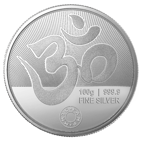 MMTC-PAMP Lakshmi Ganesha Om(999.9) 100 gm Silver Coin