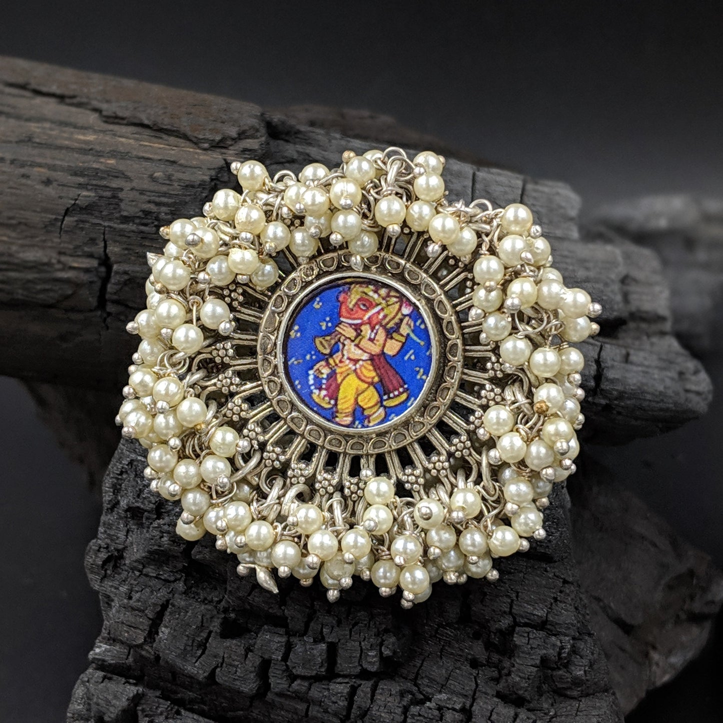 Handpainted Dagdu Ganesh Ring