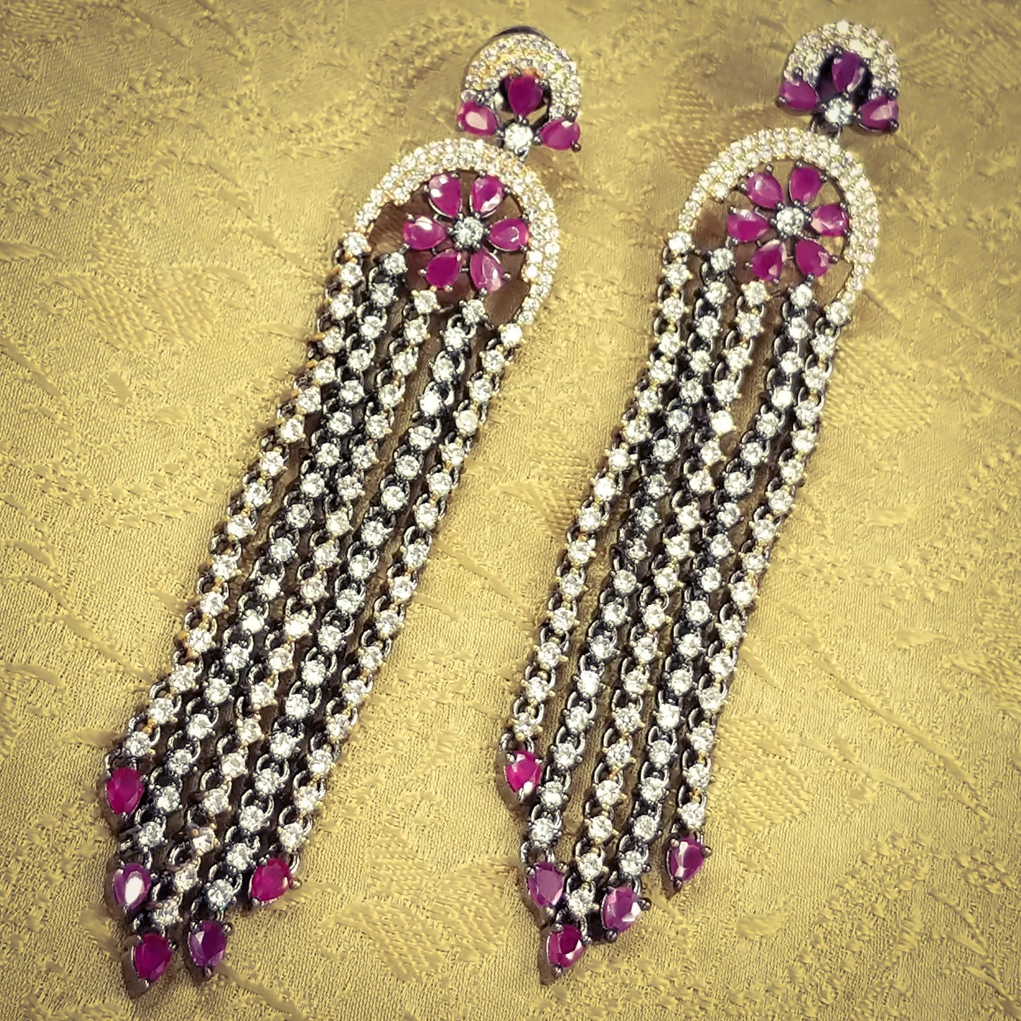 HANDCRAFTED LUXURY FASHION JEWELLERY BY JAUHRI EARRINGS-CALYX TASSEL