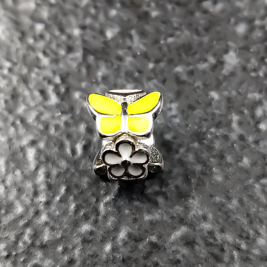 Yellow Butterfly Spacer Charm