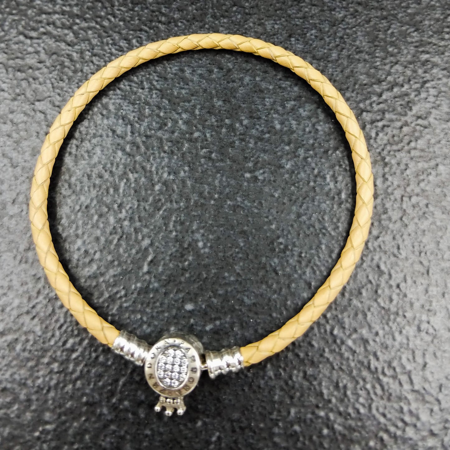 Leather Crown Bracelet - Cream