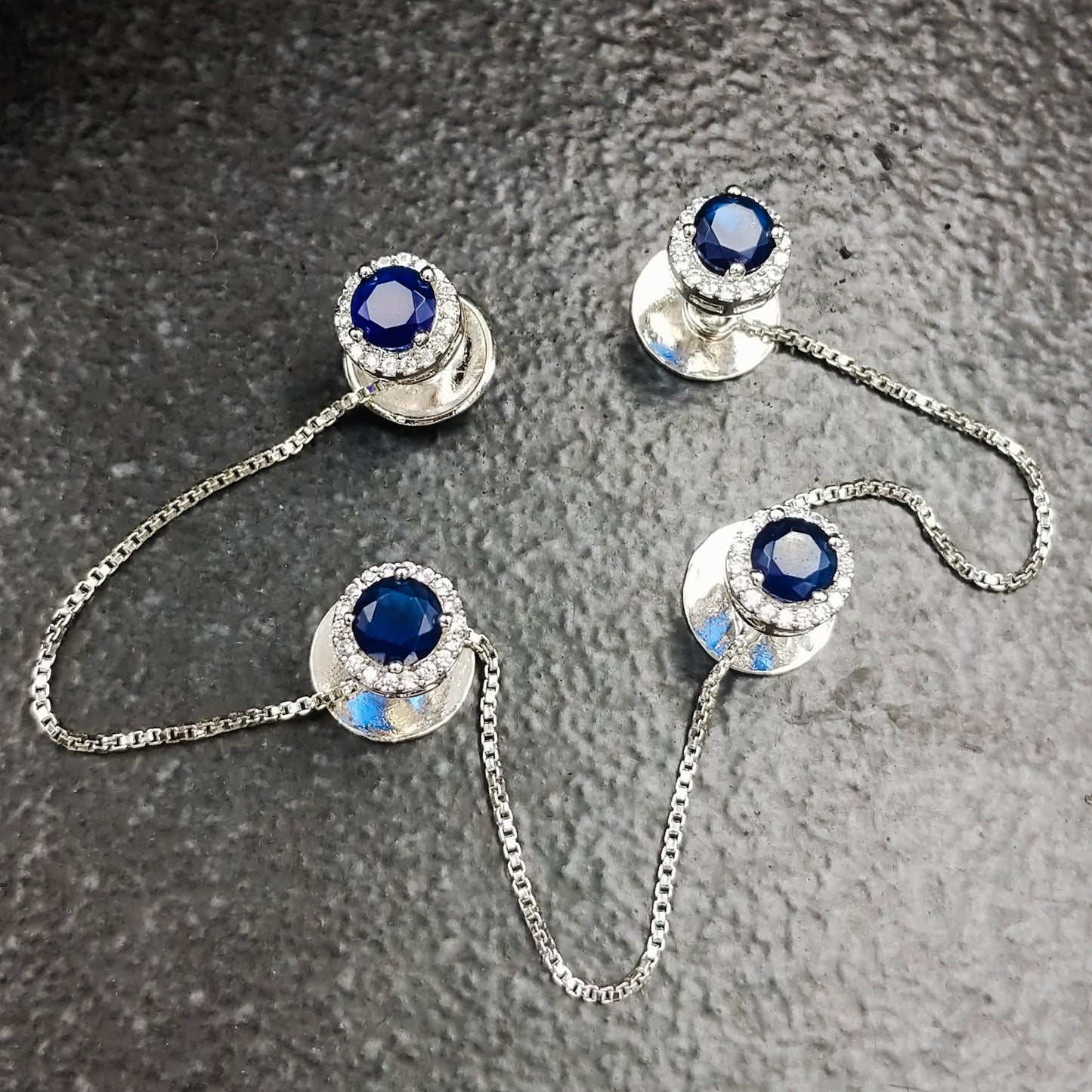 Kurta Buttons Blue Sparkle