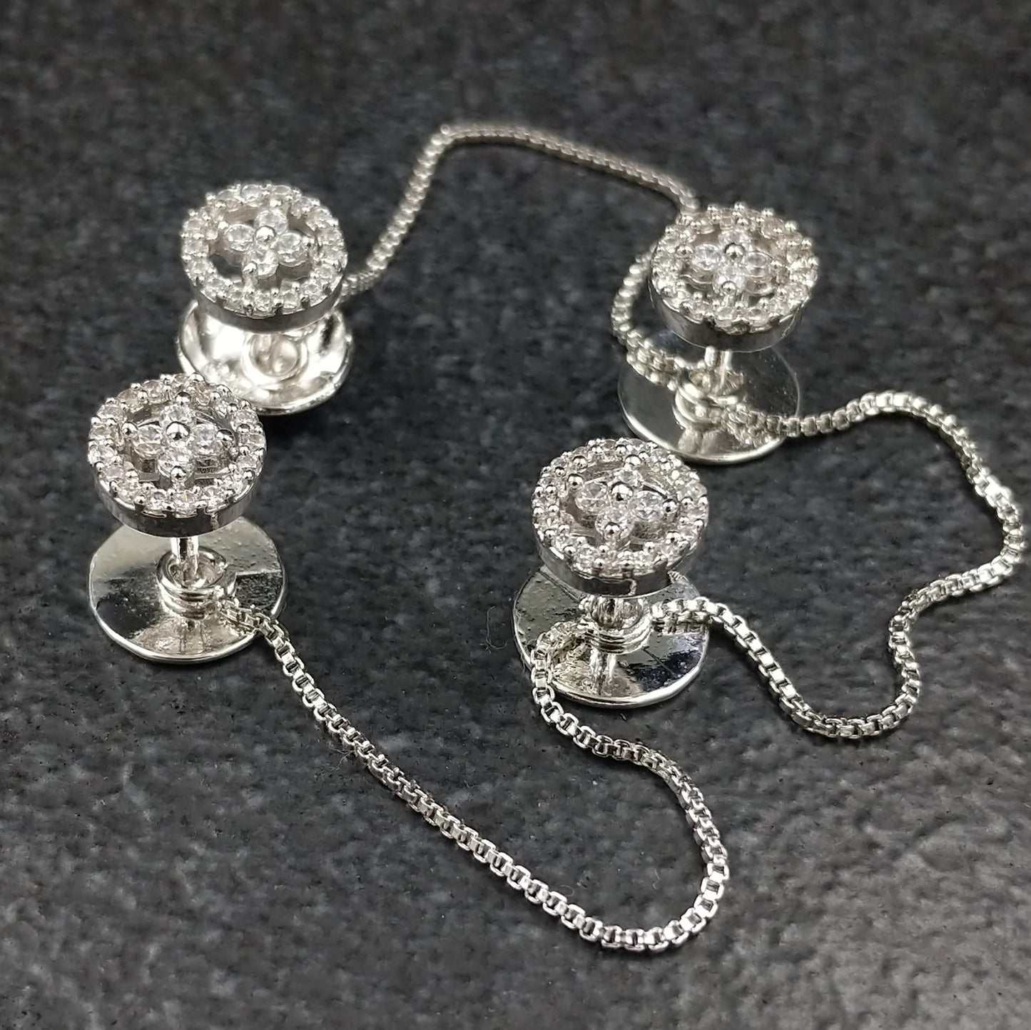 Kurta Buttons White Sparkle