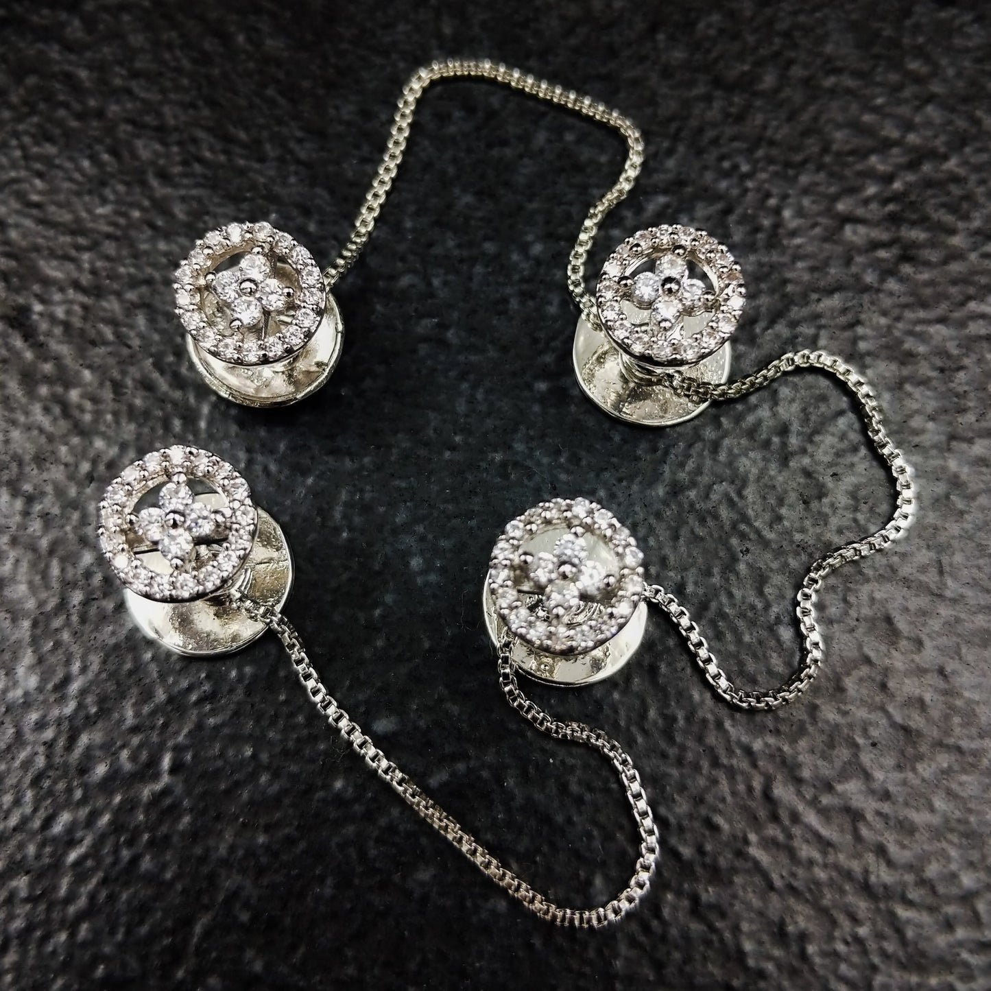 Kurta Buttons White Sparkle