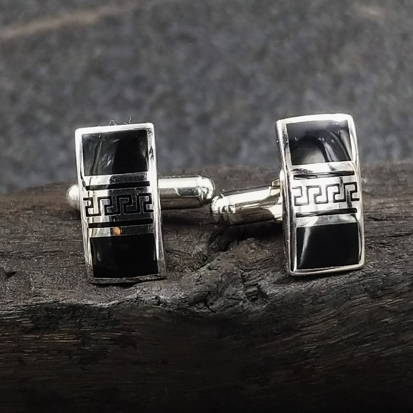 Cufflinks Black Zigzag