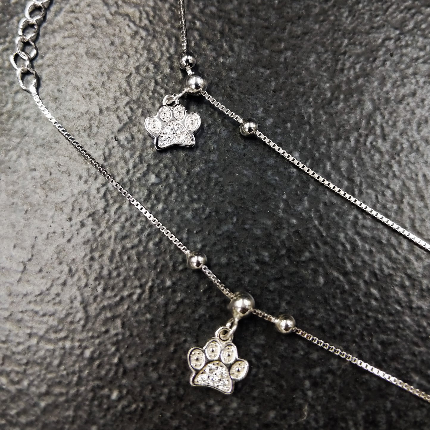 Dog Paw & Flowers Anklets
