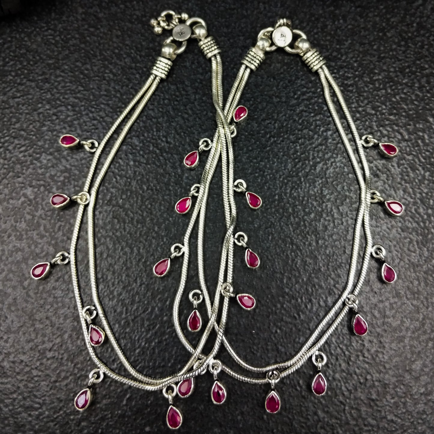 Leafy Crystals Anklets