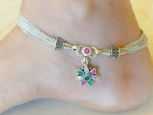 Chain Flower Anklets