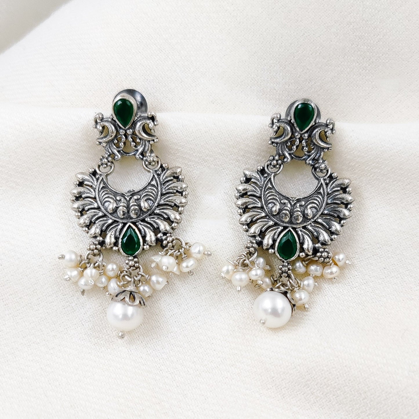 Silver Jewelry Earrings by Jauhri 92.5 Silver - Machh Khil Earrings