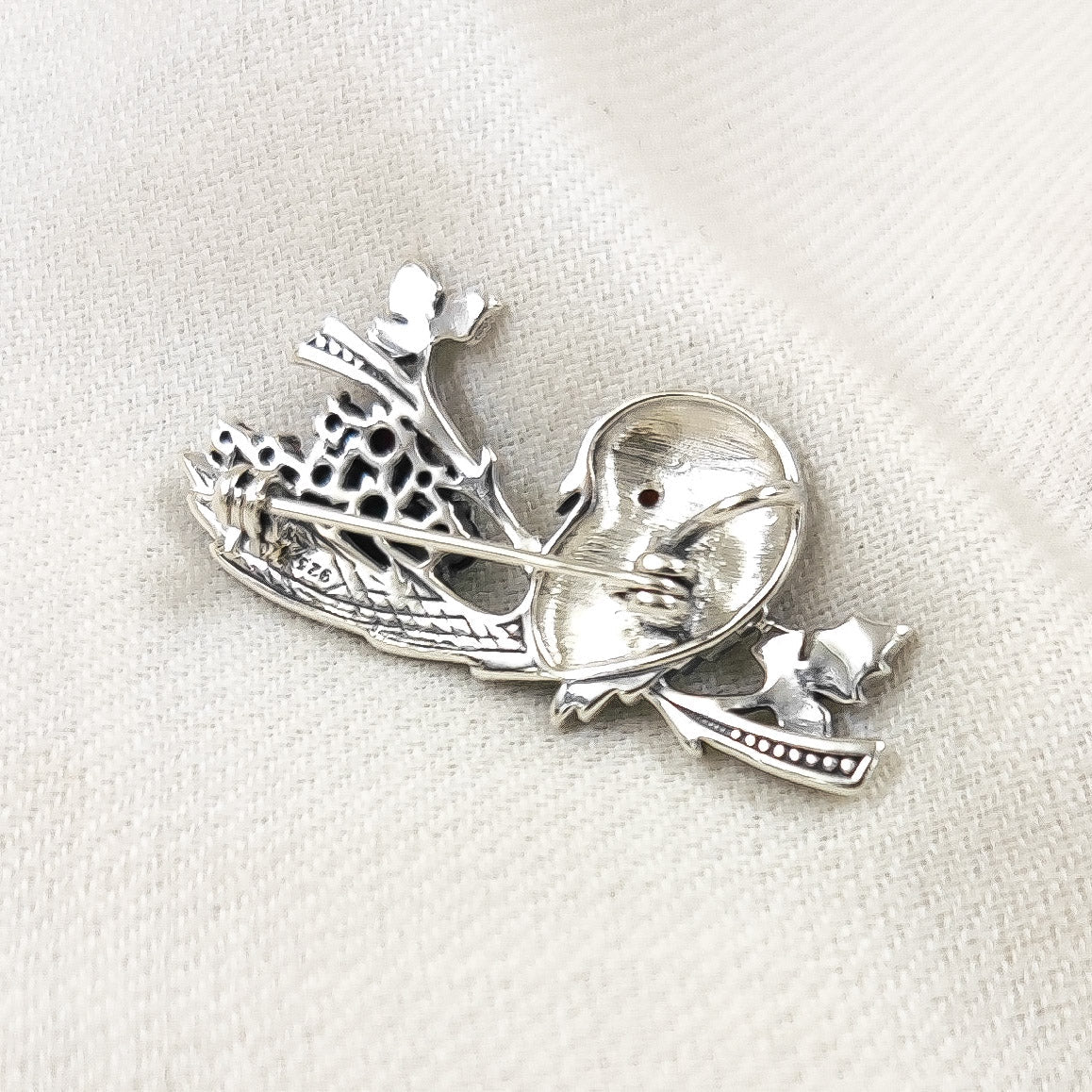 Marcasite Bird on the Branch Brooch and Pendant