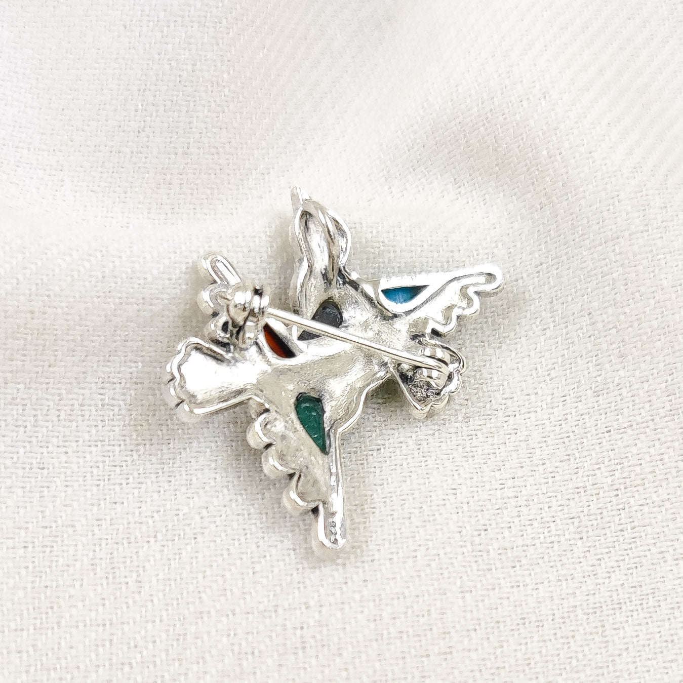 Marcasite Wings of a Feather Multicolored Brooch and Pendant