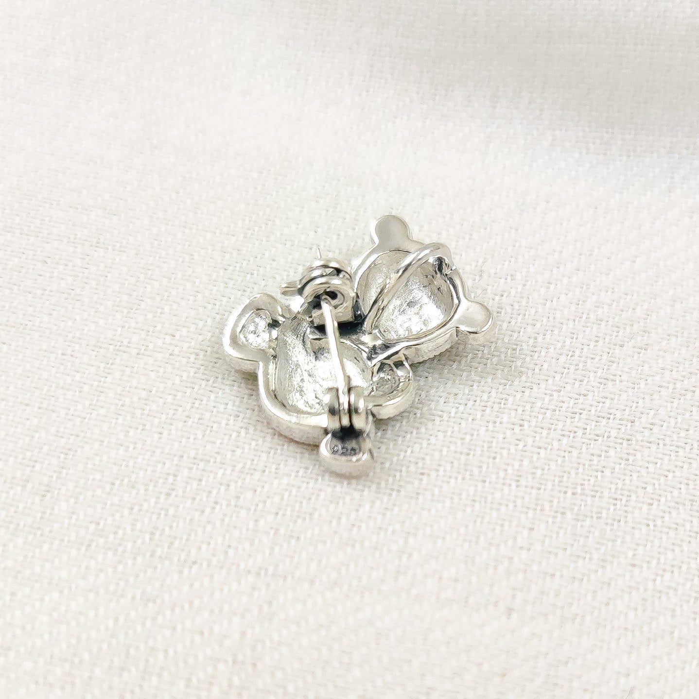 Marcasite Teddy Orange Brooch and Pendant