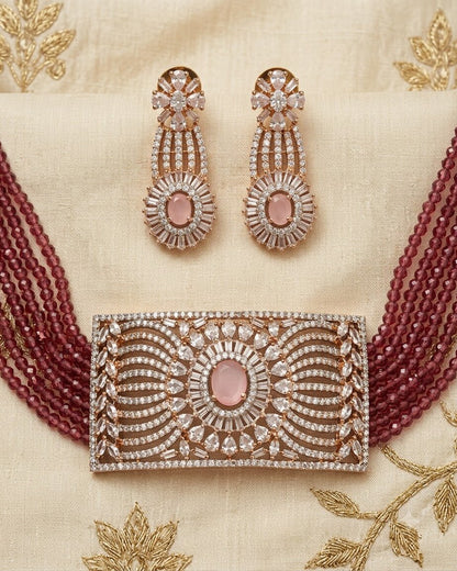 Peach Recta Choker Set