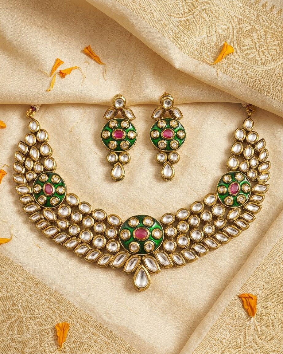 Sahar Kundan Necklace Set