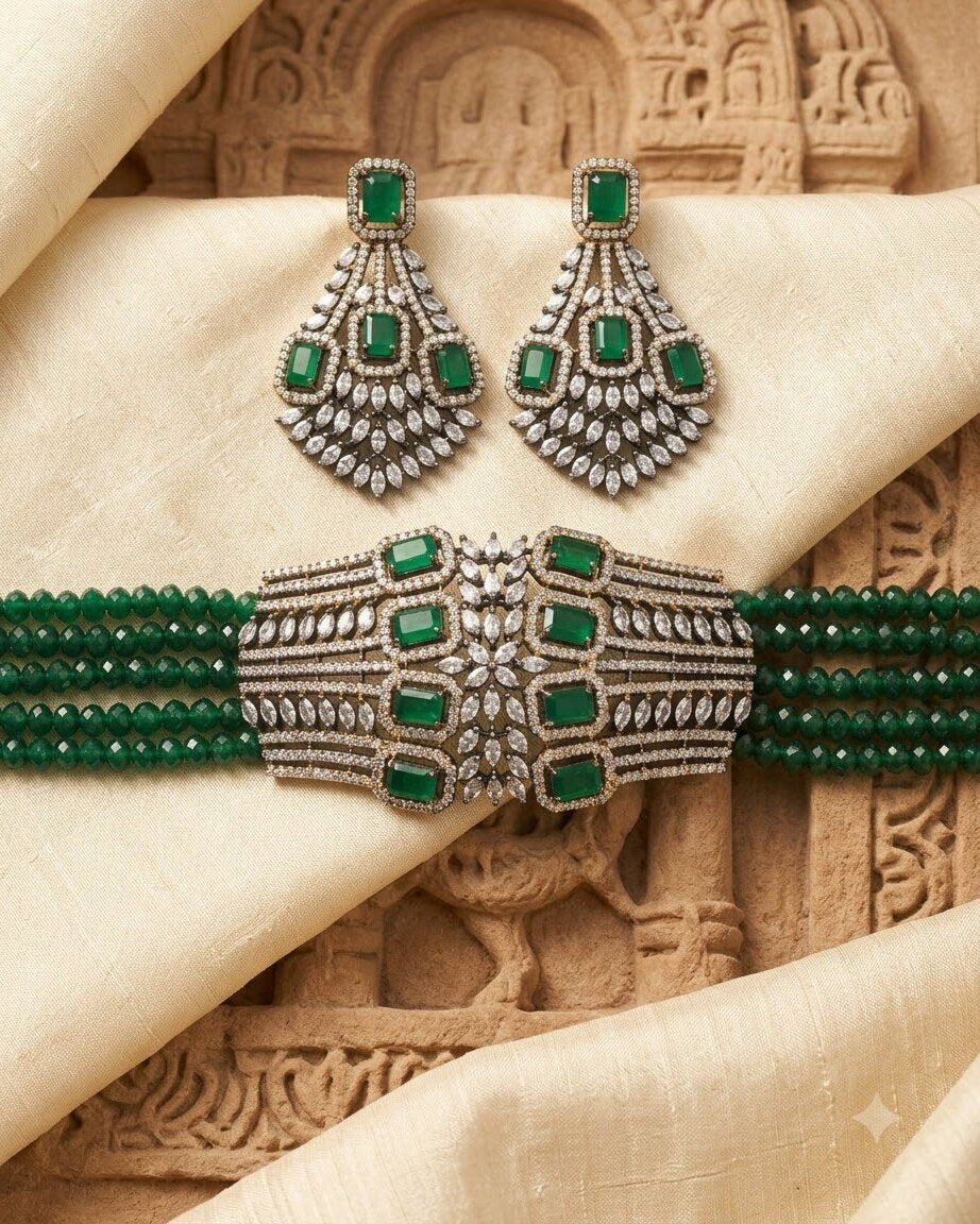 Green Lineana Choker Set