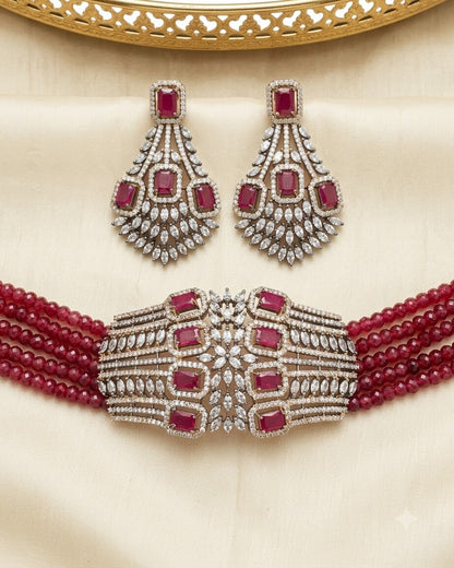 Red Lineana Choker Set