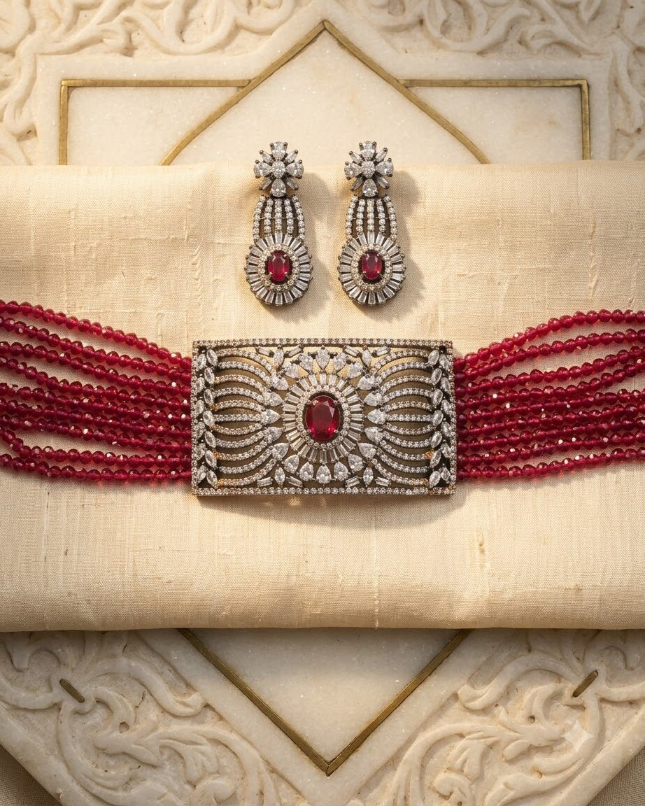 Pink Recta Choker Set