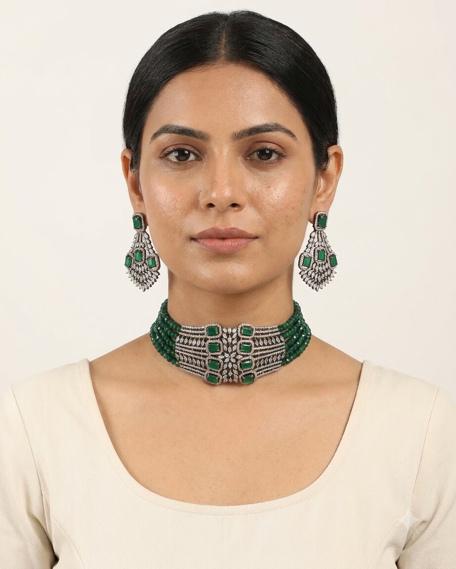 Green Lineana Choker Set