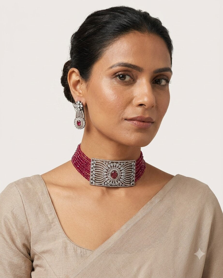 Pink Recta Choker Set