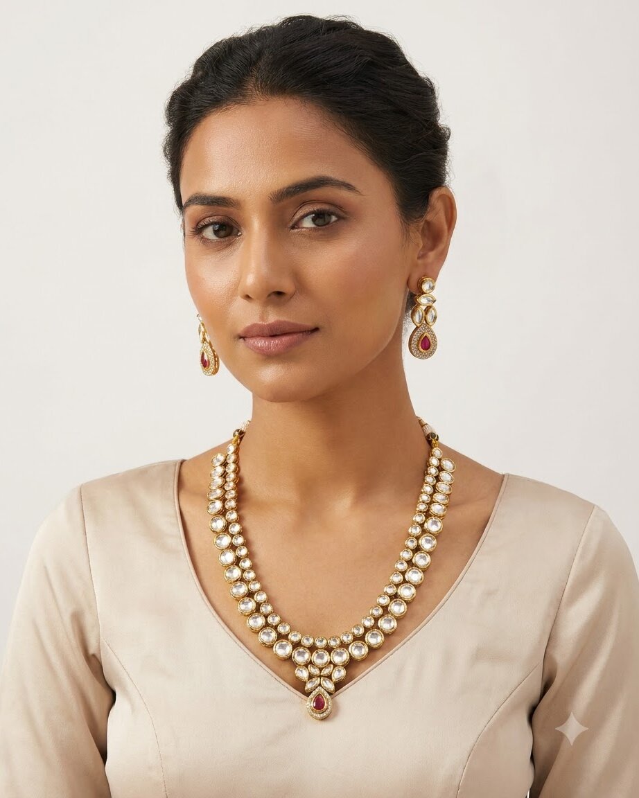 Sayra Kundan Necklace Set