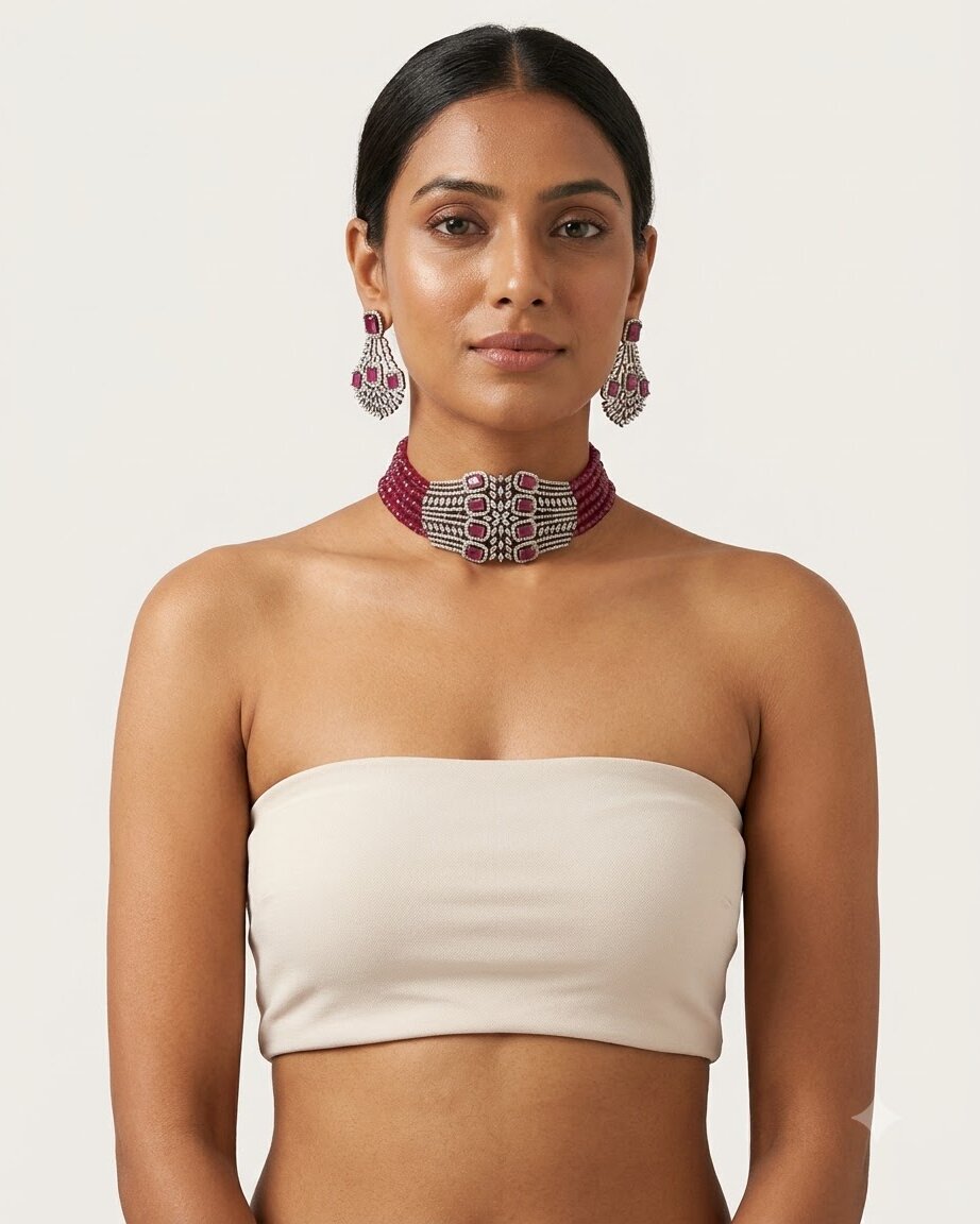 Red Lineana Choker Set
