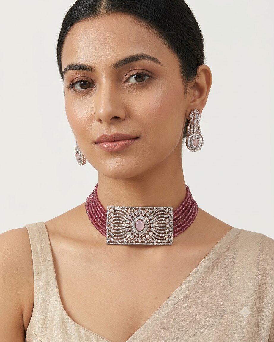 Peach Recta Choker Set