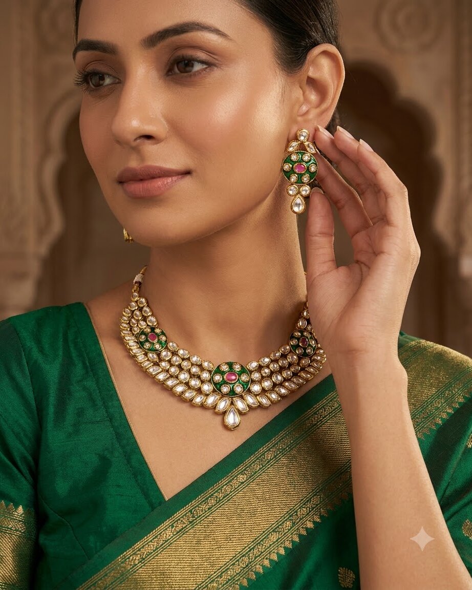 Sahar Kundan Necklace Set