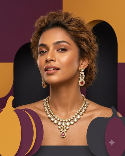 Sayra Kundan Necklace Set