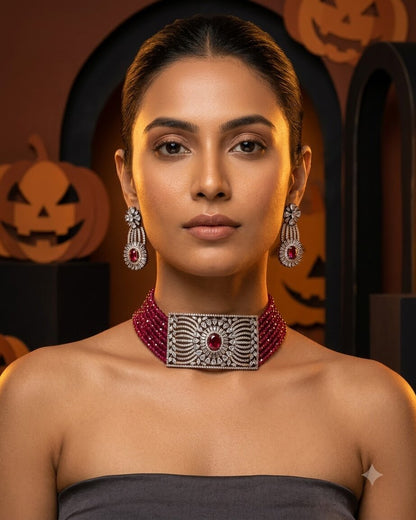 Pink Recta Choker Set