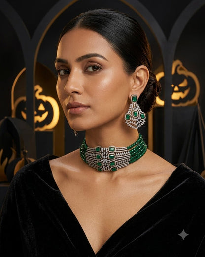 Green Lineana Choker Set