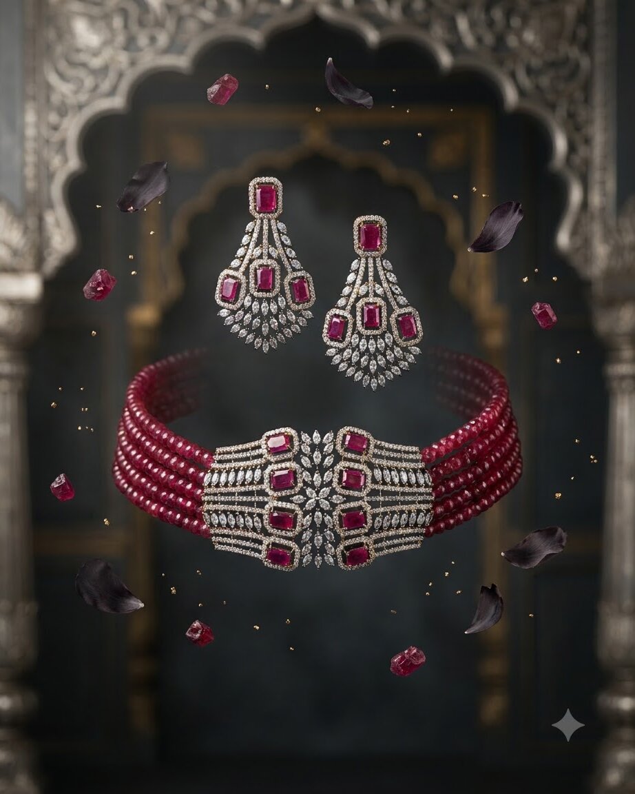 Red Lineana Choker Set