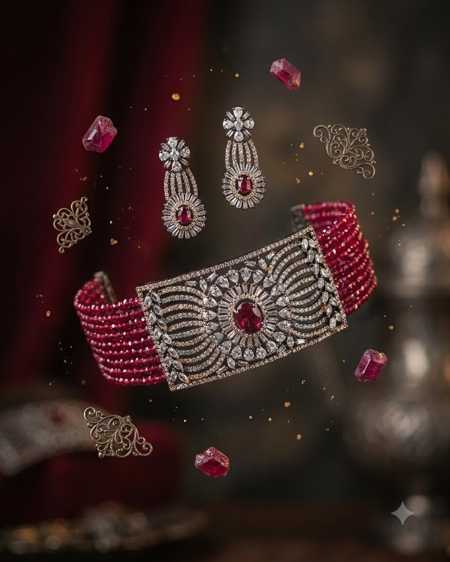 Pink Recta Choker Set