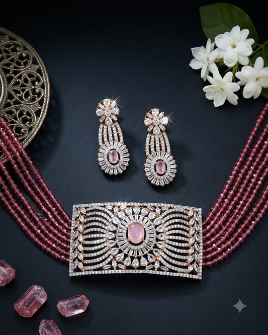 Peach Recta Choker Set